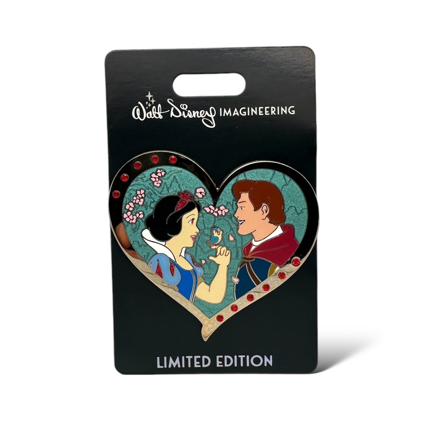 WDI Valentine Jeweled Heart Snow White and Prince Florian Pin