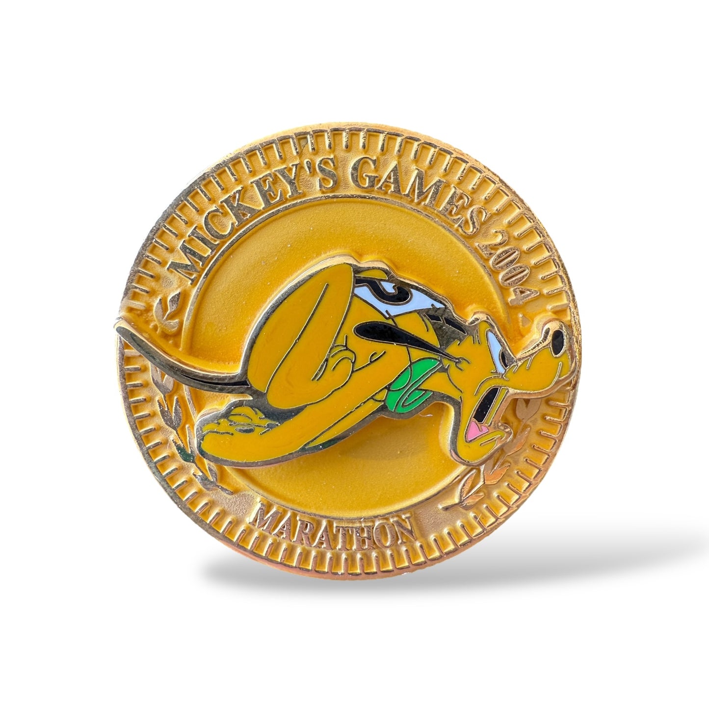 JDS Mickey's Games 2004 Pluto Running Gold Medal Pin