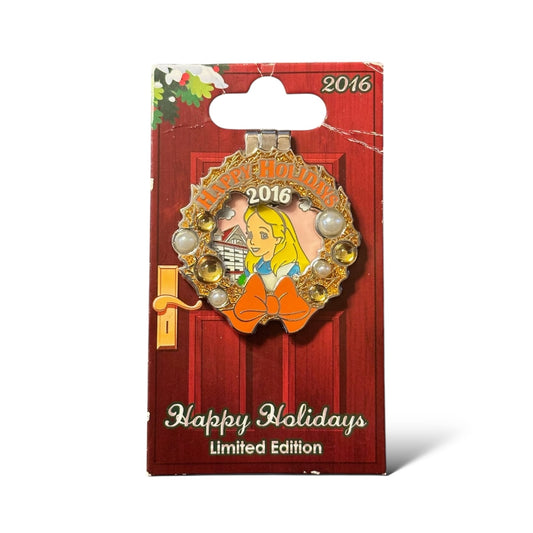 WDW Resort Holiday Wreath Alice Grand Floridian Resort Pin