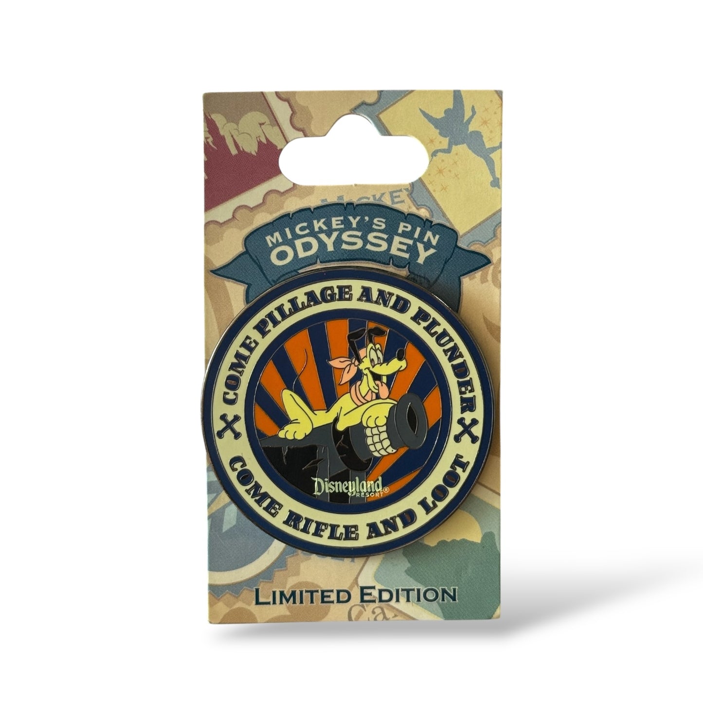 DLR Mickey's Pin Odyssey Come Pillage and Plunder Pirates of the Caribbean Pluto Pin