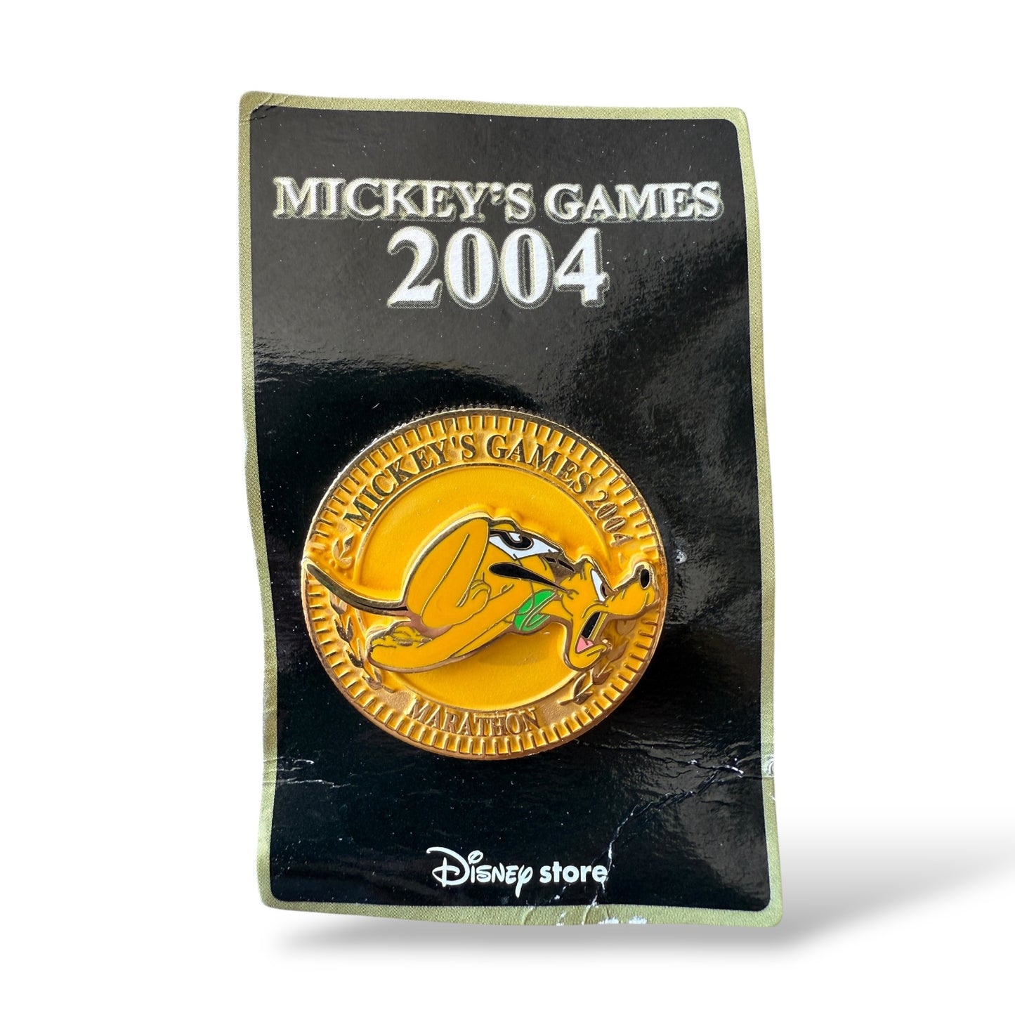 JDS Mickey's Games 2004 Pluto Running Gold Medal Pin