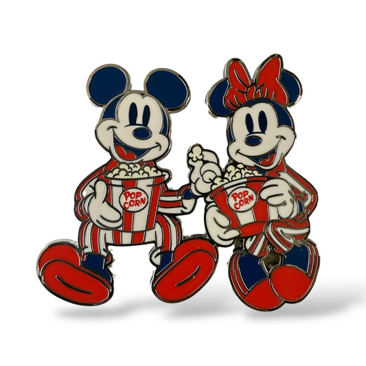 DLRP Pajamas Party Mickey and Minnie With Popcorn Pin Set