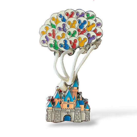 DLR Sleeping Beauty Castle Lifted by Balloons Pin