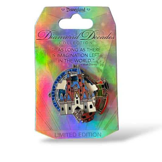 DLR 60th Anniversary Diamond Decades Collection Monorail and Train Transportation Spinner Pin