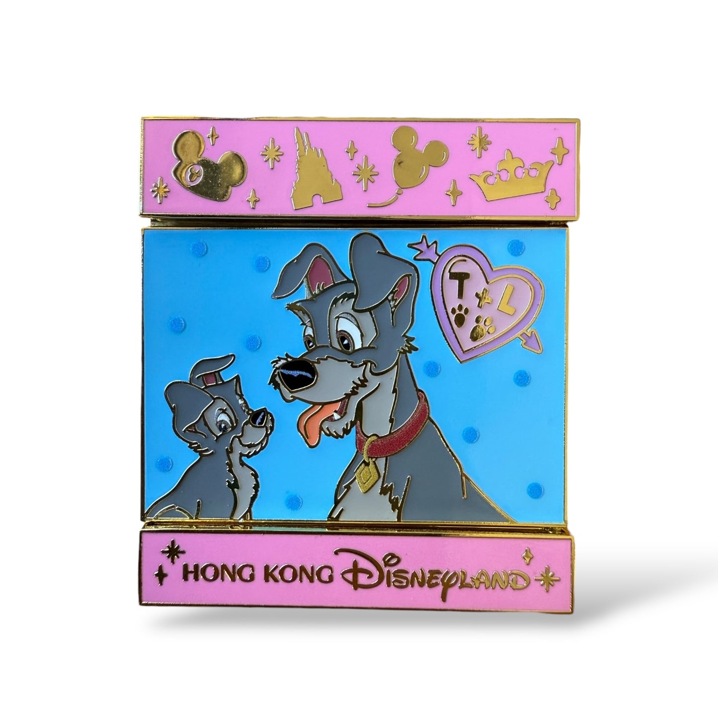 HKDL Flipping Slide Lady and The Tramp Pin
