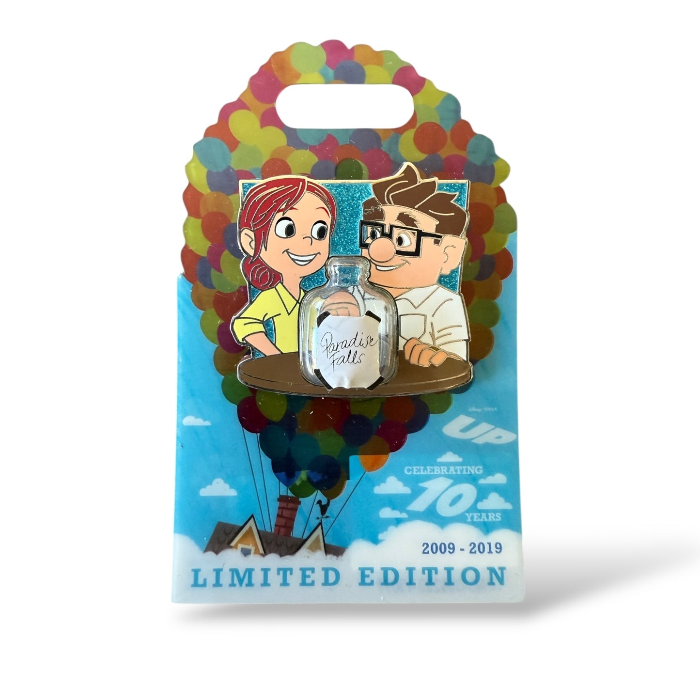 Disney Parks Pixar's Up 10th Anniversary Carl and Ellie Paradise Falls Money Jar Pin