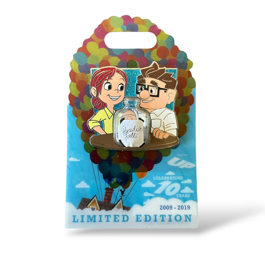 Disney Parks Pixar's Up 10th Anniversary Carl and Ellie Paradise Falls Money Jar Pin