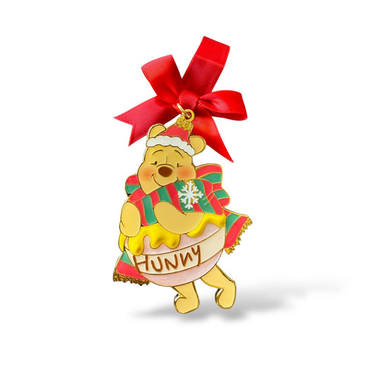 HKDL Winnie the Pooh Dressed as a Hunny Pot Christmas 2025 Jumbo Pin