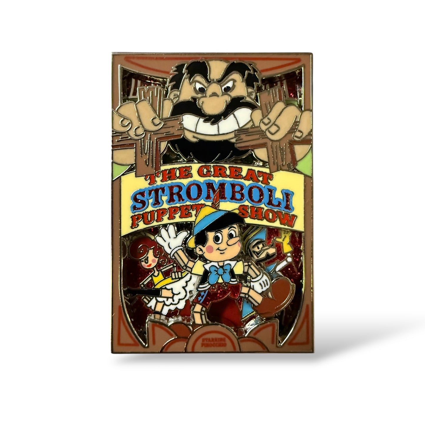 Disney Parks It's Showtime Posters Pinocchio Great Stromboli Puppet Show Pin