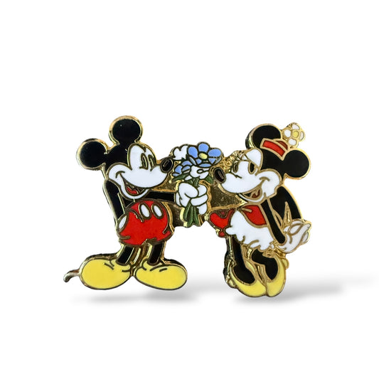 Disney Parks Mickey Giving Flowers to Minnie Pin