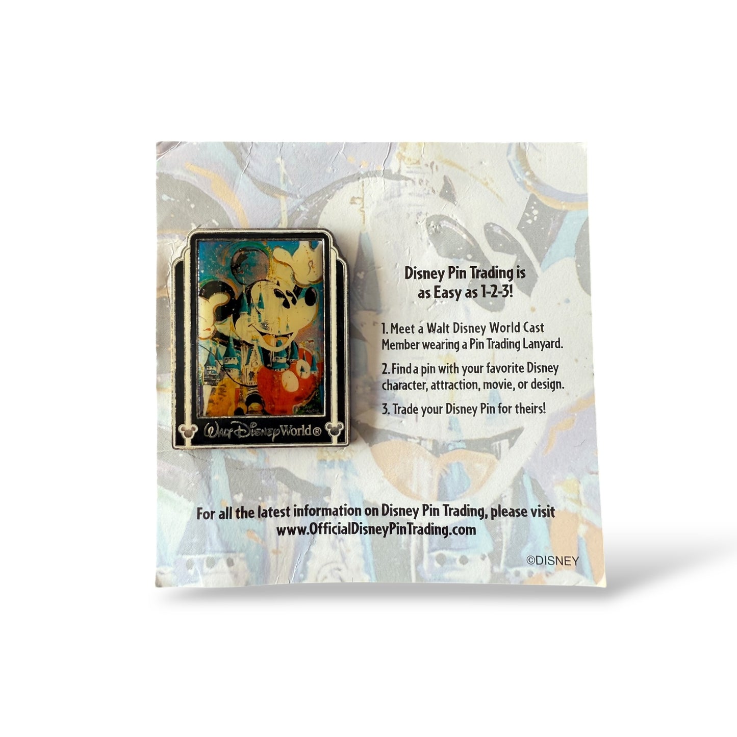 Disney Chase Visa Cardmember Exclusive Mickey & Castle Art Deco Pin