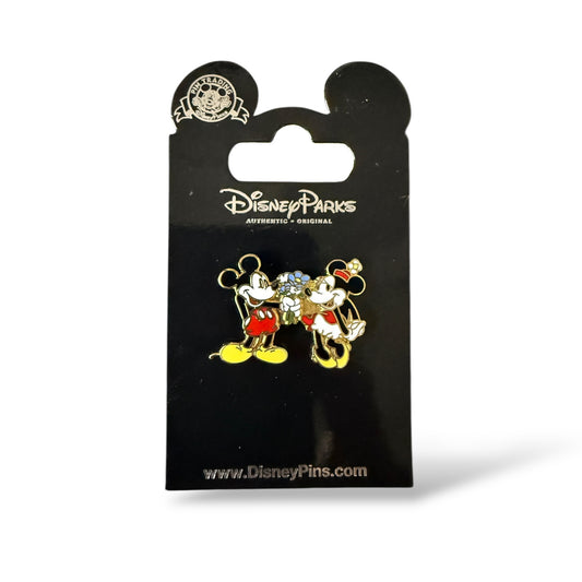 Disney Parks Mickey Giving Flowers to Minnie Pin