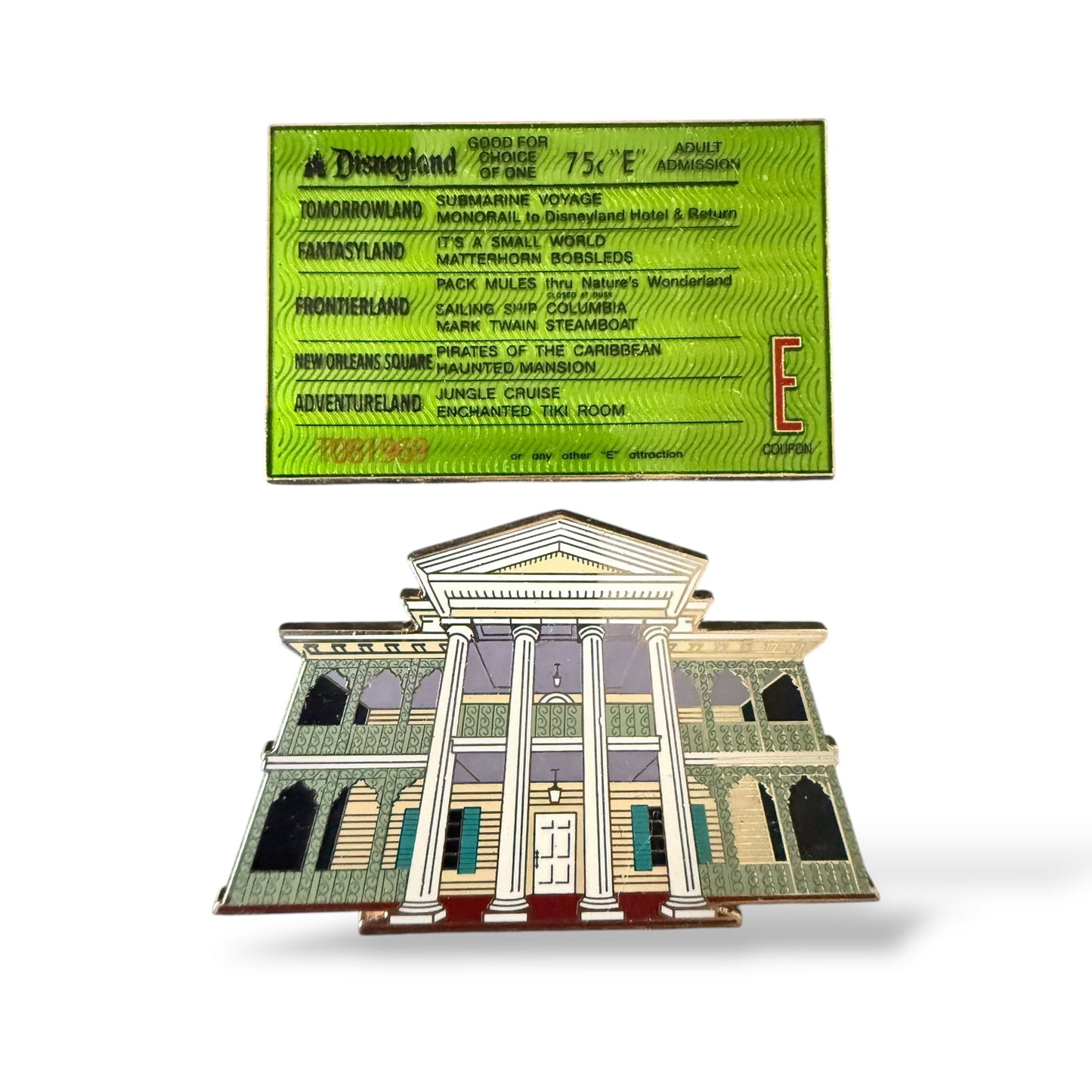 DLR Haunted Mansion 50th Anniversary E-Ticket and Haunted Mansion Pin Set