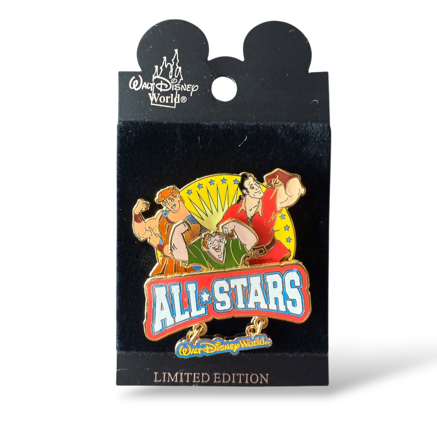 WDW Wide World of Sports Big Pin Game Hercules, Quasimodo, and Gaston All Stars Pin