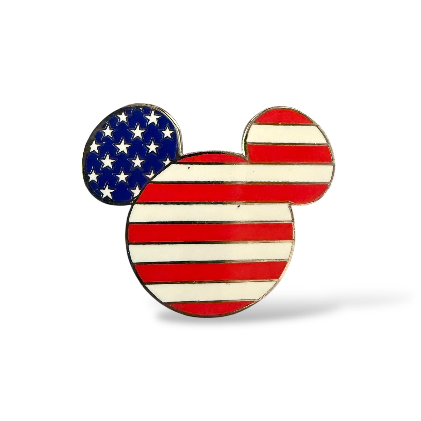 DEC Patriotic Mickey Head Icon American Flag Pin