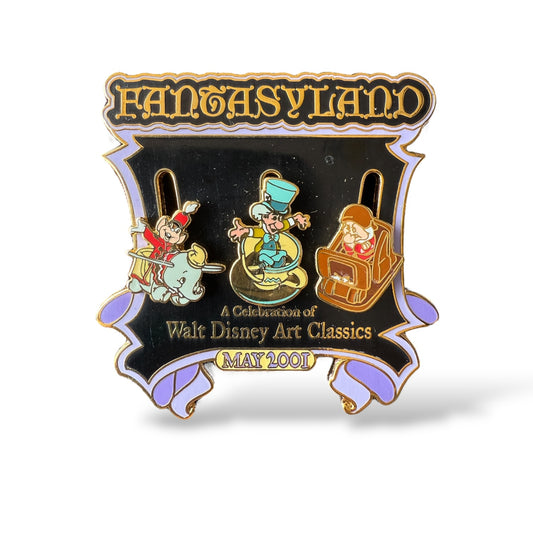 Disney Parks Celebration Walt Disney Art Classics Grumpy, Mad Hatter, Dumbo and Timothy Mouse Pin