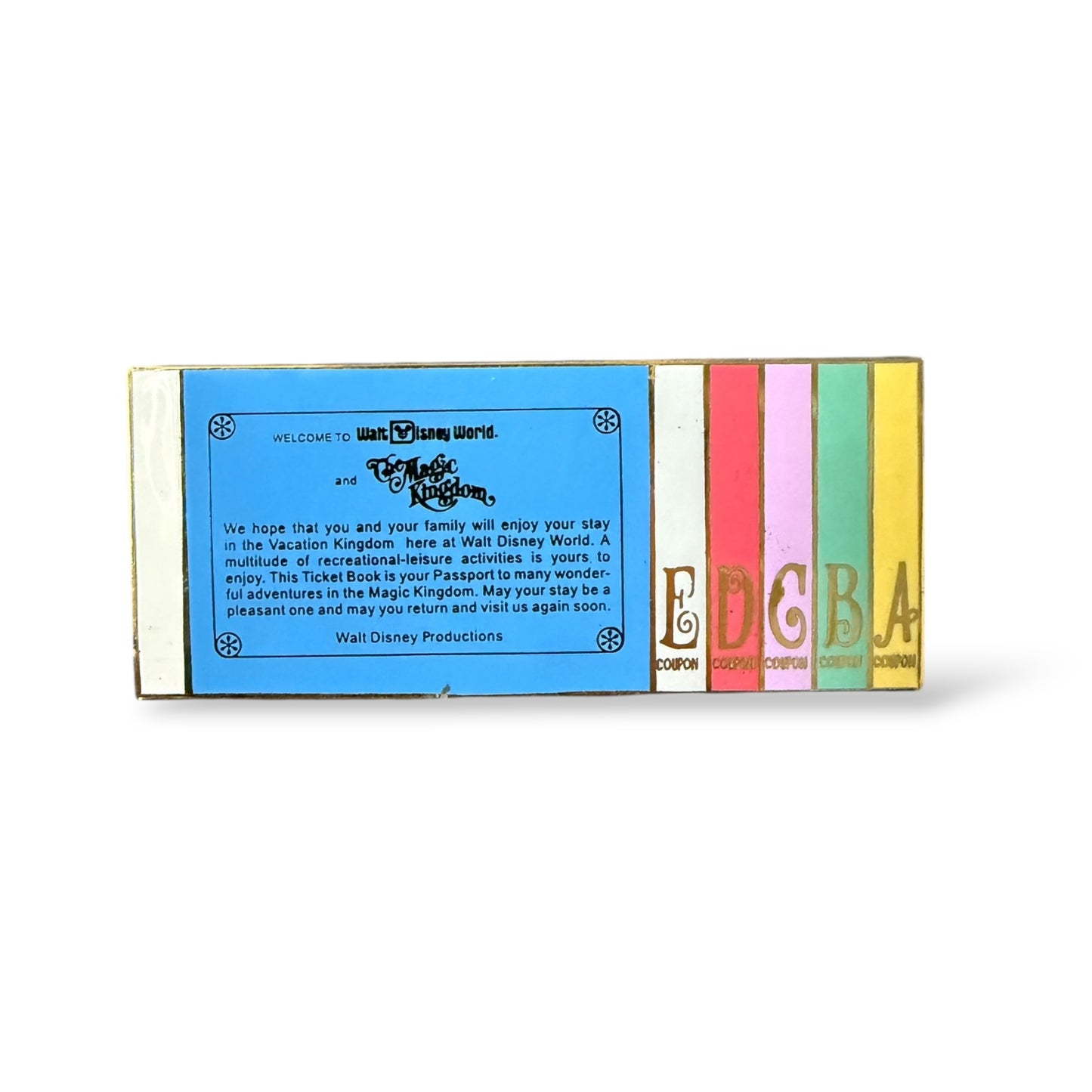 DEC Magic Kingdom Ticket Book Pin