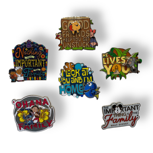 One Family Motto Box Pin Set