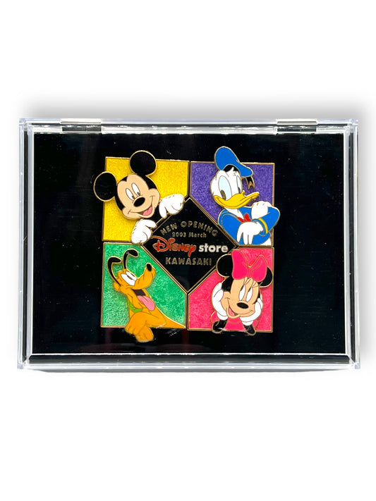 Japan Disney Store Kawasaki Grand Opening Mickey and Friends 5 Pin Set