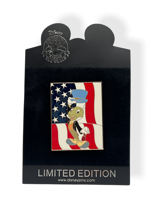 Disney Shopping American Flag Jiminy Cricket Pin