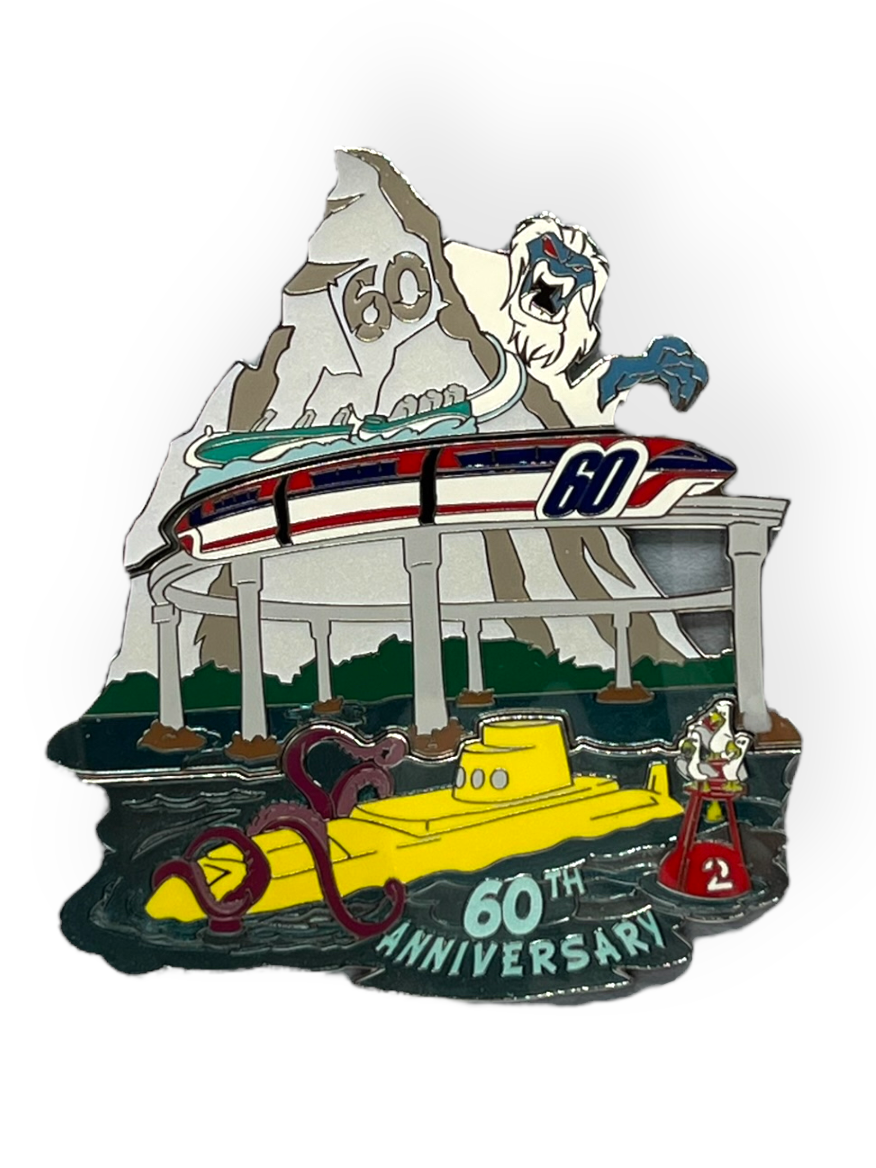 60th Anniversary Matterhorn, Monorail, & Submarine Voyage Jumbo Pin