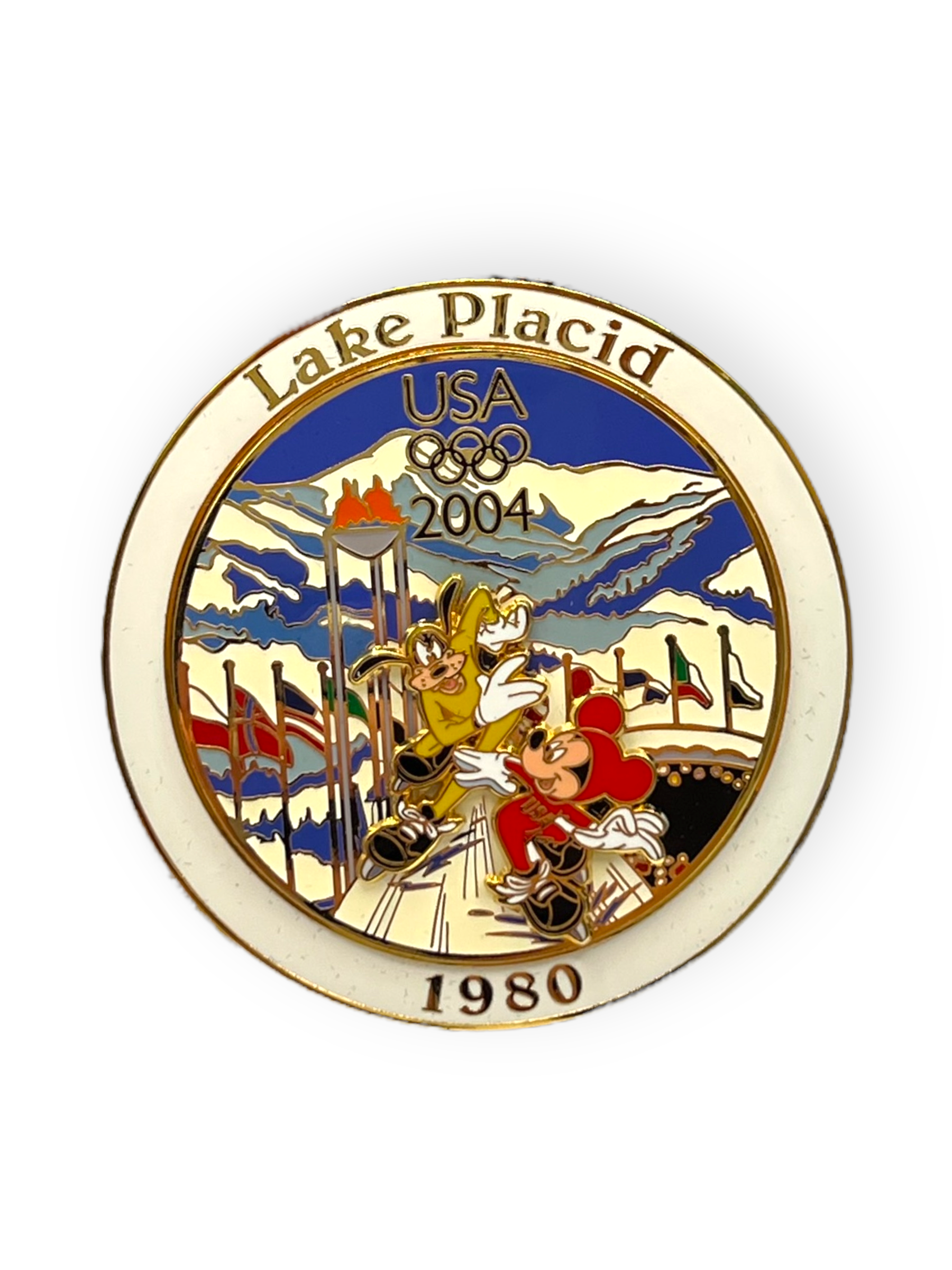 USA Olympics Lake Placid Mickey and Goofy Pin