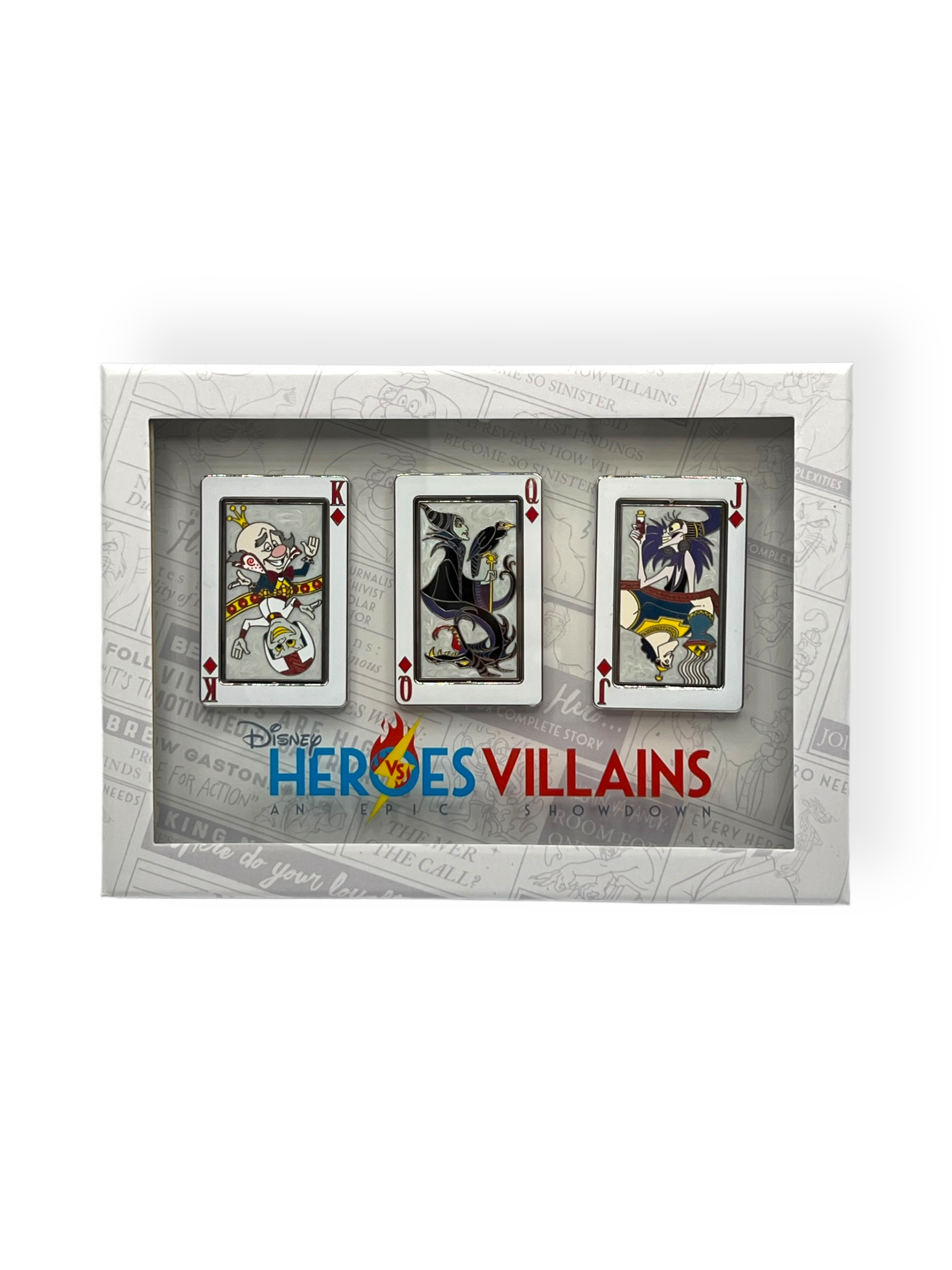 Heros vs. Villains Playing Card Spinner Pin
