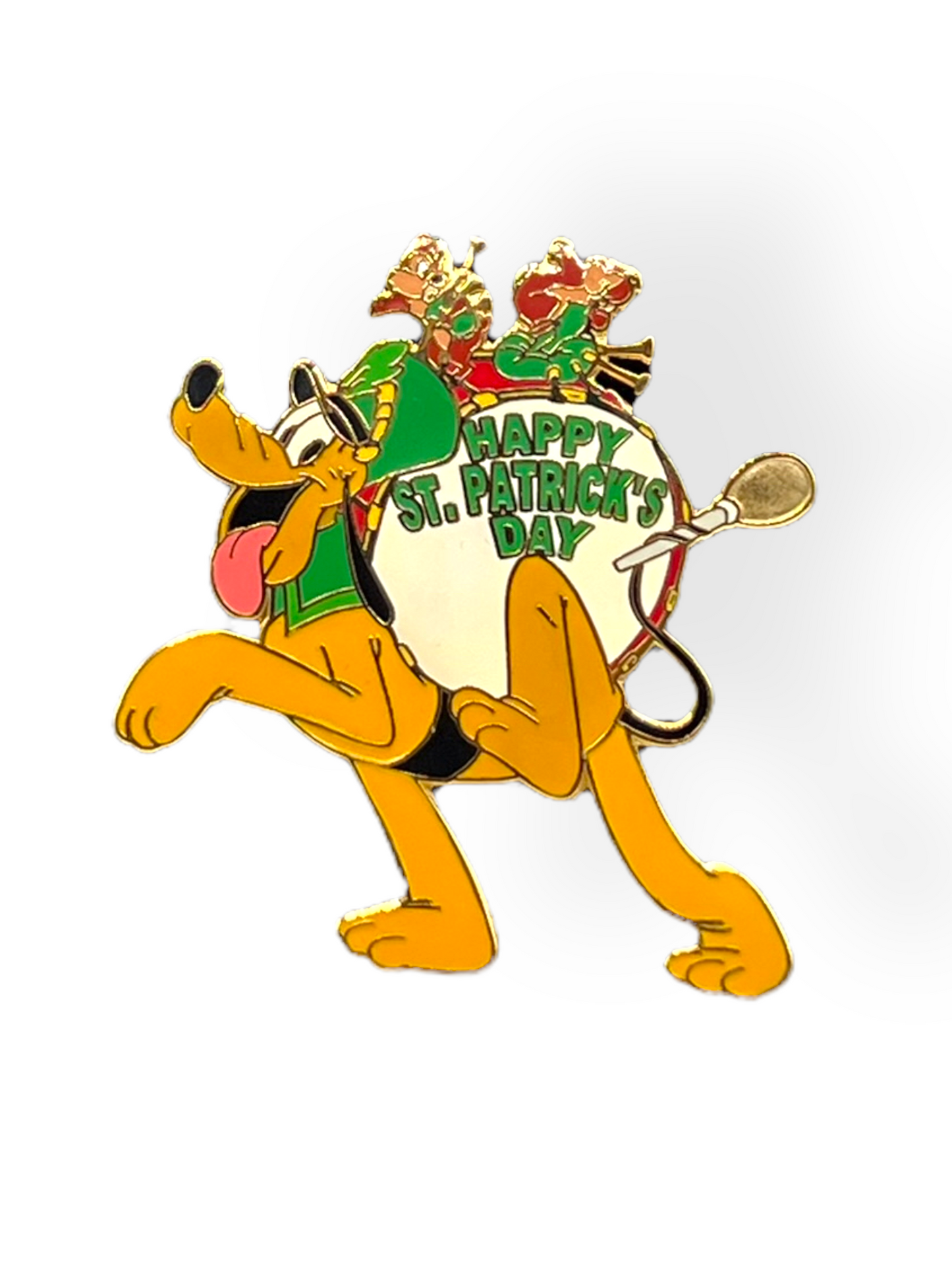 Disney Auctions St. Patrick’s Day Pluto With Chip n' Dale Pin