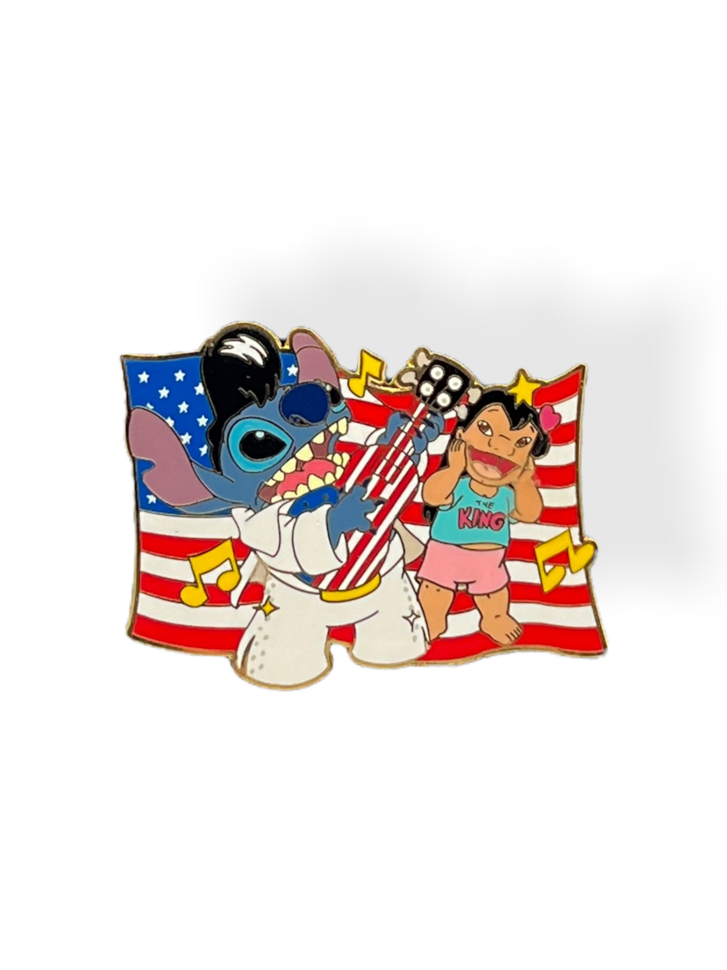 Disney Shopping Elvis Stitch Flag Day Pin