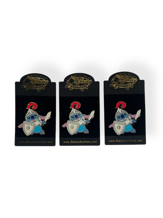 Artist Proof Disney Auctions Stitch as Knight 3 Pin Set