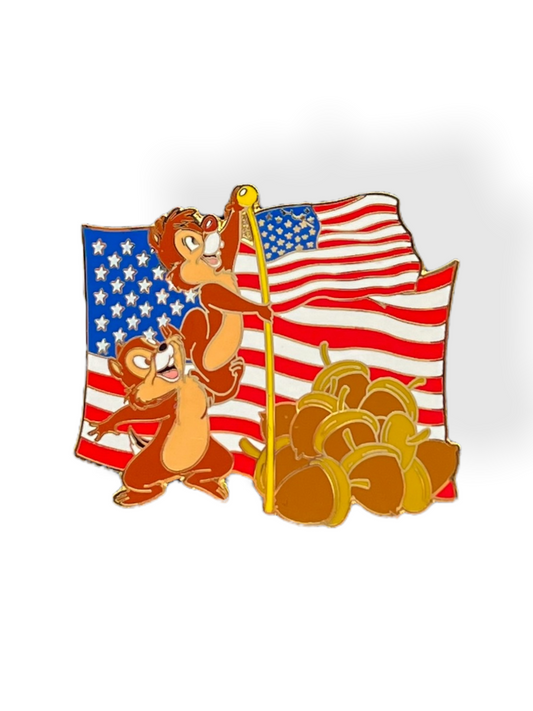 Disney Shopping Chip n' Dale Flag Day Pin