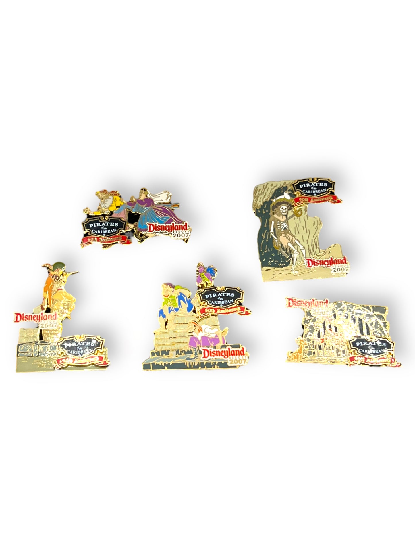 Pirates of The Caribbean 40th Anniversary 5 Pin Set